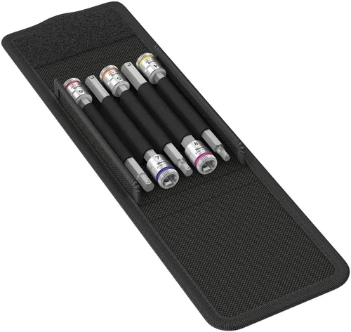 Miniatura 8 de Wera - 5003345001 Juego de 5 piezas de 100 mm de largo con función de retención de enchufe hexagonal de 1/4 de pulgada cuadrada, 003345