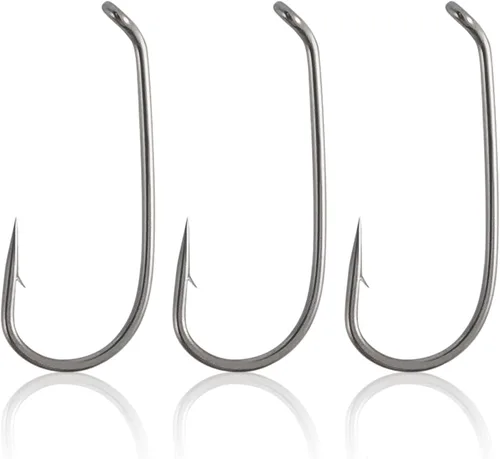Miniatura 9 de Dr.Fish Paquete de 100 ganchos secos para moscas de acero de alto carbono, níquel negro, accesorios para atar moscas, trucha, salmón, anzuelos