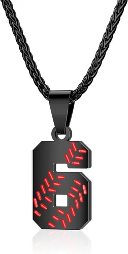 Miniatura 16 de Collar con número de béisbol para niños 00-99, collar con número de camiseta de béisbol de acero inoxidable, colgante personalizado, regalo