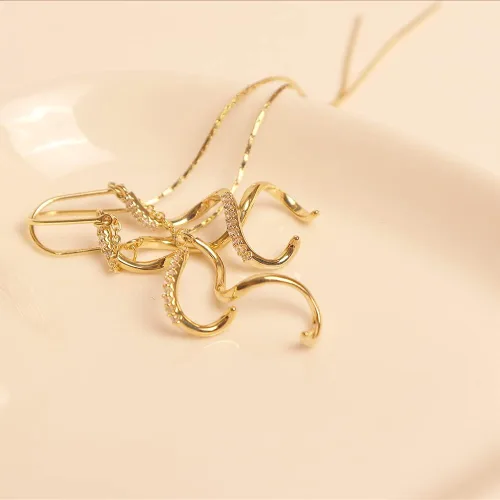 Miniatura 5 de Sonateomber Aretes de cadena larga de oro para mujer, aretes de hilo colgantes de moda, regalo de joyería