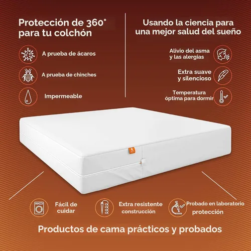 Miniatura 2 de El sistema de defensa para dormir original. Resistente al agua / chinches de cama / a prueba de polvo y ácaros. Recubrimiento de colchón con cierre