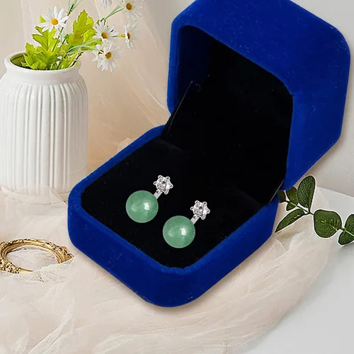 Miniatura 92 de Jade Earrings Studs,Green Jade Earrings for Women,925 Sterling Silver Earrings Studs for Sensitive Ears,Handmade Jade Earrings for Birthday