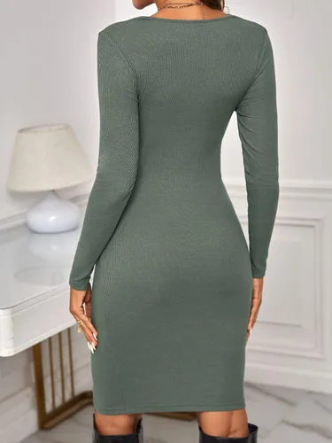 Miniatura 2 de Verdusa Vestido de maternidad con cuello redondo y manga larga para mujer