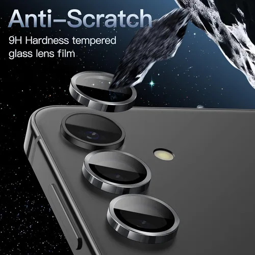 Miniatura 4 de JETech Protector de lente de cámara para Samsung Galaxy S24+ / S24 Plus, cubierta de anillo individual de metal de vidrio templado 9H, bandeja