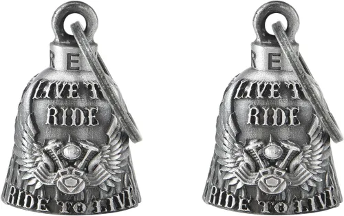 Miniatura 20 de 【Paquete de 2】 Campanas de motocicleta para motociclista Guardián de montar campanas con colgador, accesorio de motocicleta o llavero para buena