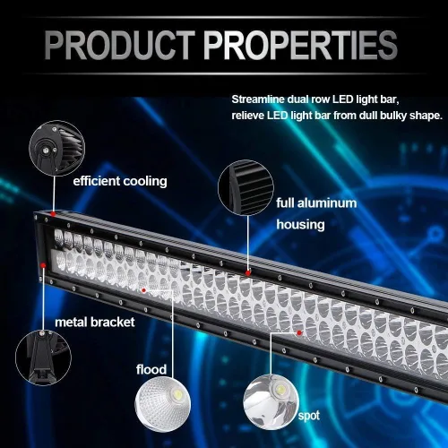 Miniatura 4 de Willpower 13 en 16 pulgadas 72W Spot Flood Combo LED Barra de luz de trabajo para camión coche ATV SUV 4X4 Jeep Truck lámpara de conducción