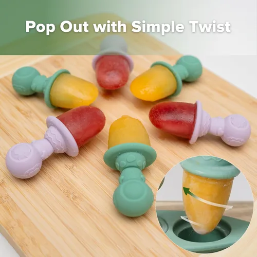 Miniatura 7 de Haakaa Astronaut - Juego de moldes para paletas de hielo – Mini moldes de silicona para paletas de leche materna con palos, diseño antiasfixia