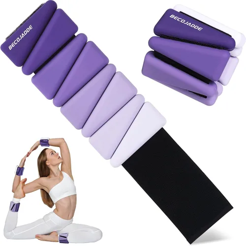 BECOJADDE Pesas de Tobillo para Mujeres Pesas de Muñeca Juego de 2 (1 lb/2 lbs Cada Una) Peso Ajustable para Brazo y Pierna para Mujeres y Hombres