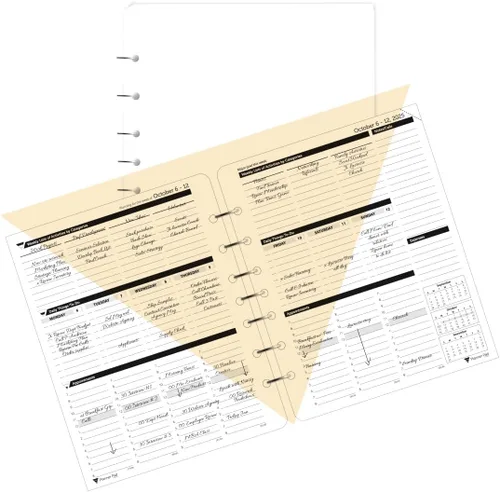Planner Pad Organizador de 12 meses, de 7 agujeros, hojas sueltas, embudo de 3 niveles, octubre de 2025 a septiembre de 2026, 6 3/4 pulgadas x 8 1/2