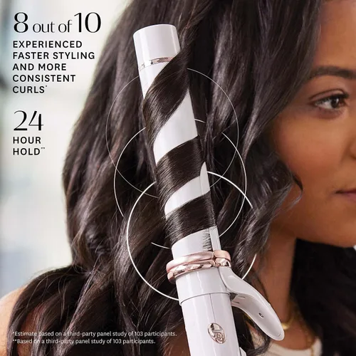 Miniatura 8 de T3 CurlWrap Automatic Rotating Curling Iron with Longer Barrel, 2 Timer Settings, 9 Heat Settings, Auto-Rotating Ceramic Barrel and Ion Generator