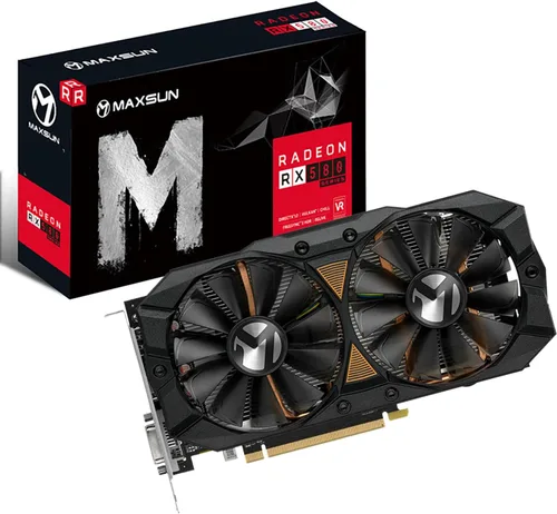 maxsun AMD Radeon RX 580 8GB 2048SP GDDR5 - Tarjeta gráfica de video para computadora GPU para PC Gaming 256-Bit DirectX 12 DVI, HDMI, DisplayPort