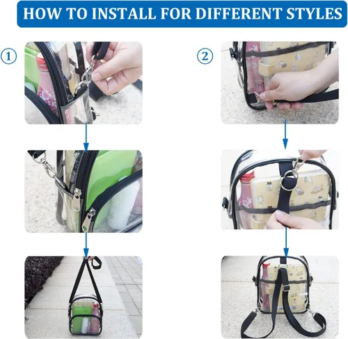Miniatura 7 de COVAX Mini mochila transparente, aprobada para estadios, mochila transparente para mujer, para el trabajo, viajes de seguridad, conciertos y eventos
