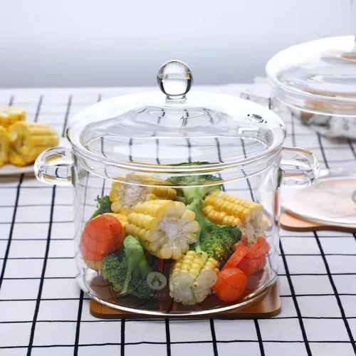 Miniatura 8 de DOITOOL Olla de vidrio para cocinar a fuego lento para estufa Potpourri 1.4 Quarts Cacerola de vidrio resistente al calor con tapa Olla transparente