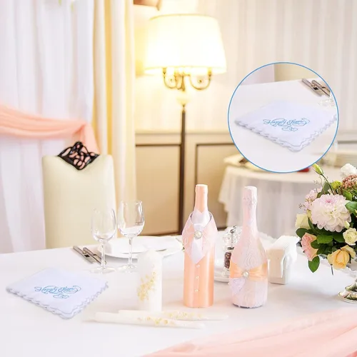 Miniatura 3 de Pañuelos bordados para boda, lágrimas felices, pañuelos de boda con bordes de encaje festoneados para el día de la boda novia