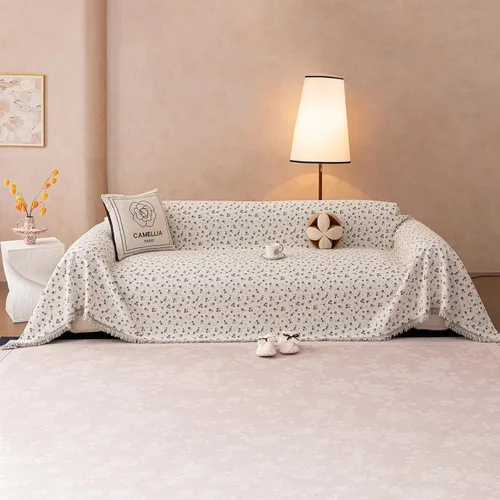 Miniatura 34 de VClife Soft Couch Cover, Vintage Brown Floral Jacquard Couch Covers for Dog, French Cottage Botanical Sofa Cover for 2 Cushion Sofa, Washable