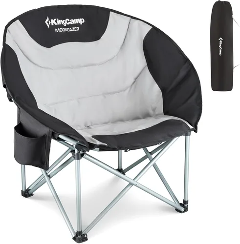 Miniatura 9 de KingCamp Silla de mariposa XL de gran tamaño para adultos, sillas de campamento acolchadas plegables cómodas, 300 libras, resistente con respaldo