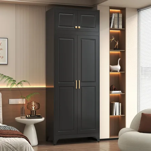Miniatura 2 de Polup Armario de Pared de Metal, Gabinete Superior para Guardarropa, Pequeño Gabinete de Almacenamiento Superior para Dormitorio, Sala de Estar