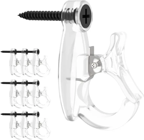 Miniatura 8 de GEZIDEA Ganchos para colgar luces, ganchos de luces de cadena, ganchos de rosca para colgar luces de cadena y alambre, plantas, campanillas