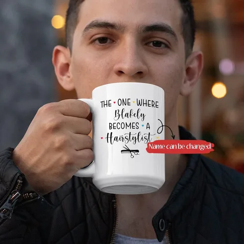 Miniatura 2 de Taza de peluquería, taza de café para peluquería, taza de café personalizada para estilista, taza con nombre personalizado Becomes A Hairstylist