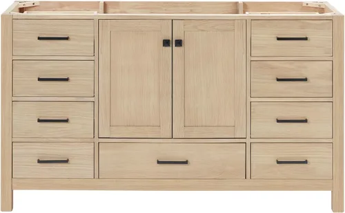 Miniatura 24 de ARIEL Cambridge - Mueble base de tocador de baño de 36 pulgadas, madera maciza, 2 puertas de cierre suave, 5 cajones de cola de milano