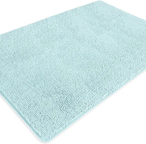 Miniatura 525 de Alfombra de baño pequeña de 12 x 18 pulgadas, lavable y absorbente, antideslizante, alfombra de baño de felpilla gruesa y suave para baño, ducha