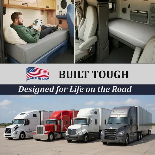 Miniatura 9 de FoammaUSA 2" x 24" x 78" Semi Truck Firm Foam Mattress Topper with Washable Water-Resistant Protective Cover, Comfortable and Durable, CertiPUR-US