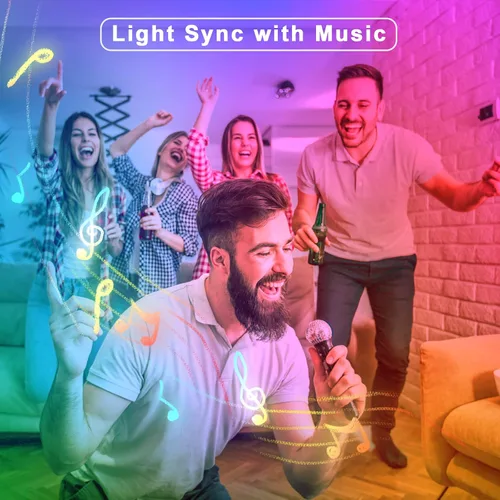 Miniatura 3 de Tatazone Tiras de luces LED RGBWW con Bluetooth, 5 metros de tiras de luz LED ajustables de blanco 3000K a 6500K + RGB, tiras de luces LED