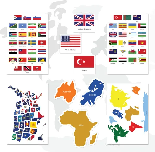 Miniatura 5 de Calcomanías de banderas del mundo – Juego de banderas de país premium y calcomanías de bandera pequeña – Banderas del mundo duraderas y calcomanías