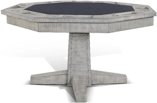 Sunny Designs Octagon - Mesa de póquer convertible con parte superior de comedor reversible, mesa de cartas para 8 jugadores con soportes para chips