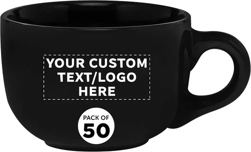 Miniatura 15 de Juego de 10 tazas de capuchino de cerámica personalizadas, 18 onzas, paquete a granel, perfectas para café, té, espresso, cacao caliente y otras