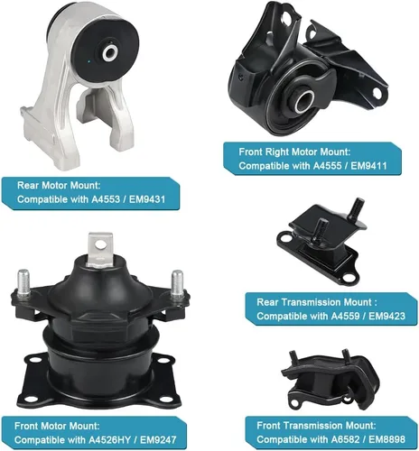 Miniatura 2 de Kit de transmisión de montaje de motor de motor de repuesto para Honda Odyssey 2005 2006 Compatible con EX LX 3.5L V6 VTEC OE# A4553 A4555 A4559
