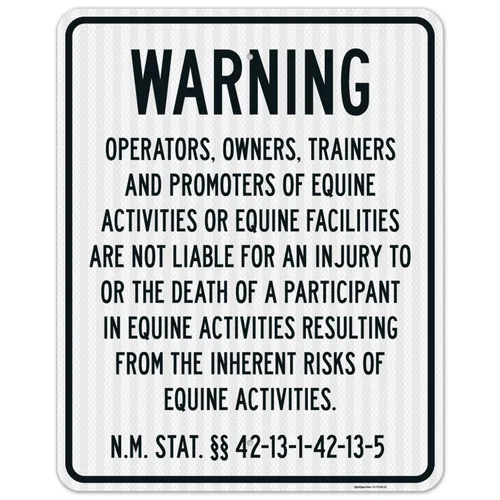 Miniatura 13 de Sigo Signs, Warning Under New Mexico Law Patrocinador de actividad equina o letrero profesional, 10 x 7 pulgadas, calcomanías de vinilo de 4 mil