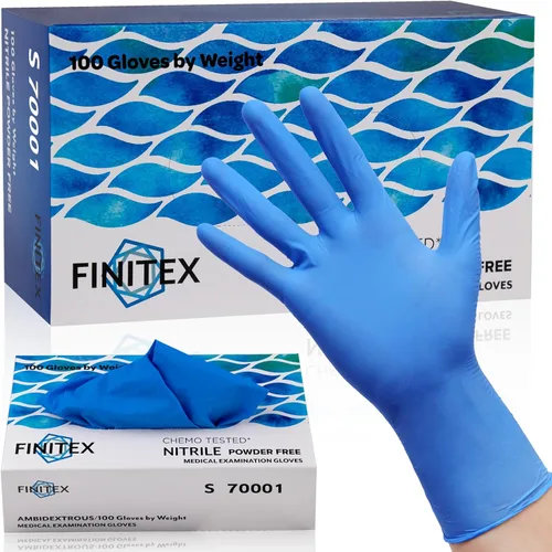 Miniatura 14 de FINITEX Guantes desechables de nitrilo para examen médico, 4 mil, sin polvo, sin látex, 100 unidades, para examen, limpieza del hogar, guantes