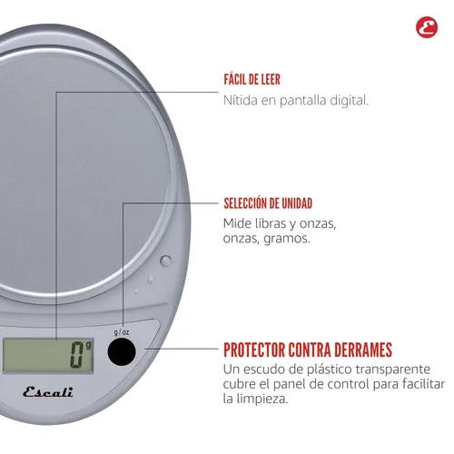 Miniatura 5 de Escali Primo - Báscula digital de alimentos multifuncional para cocina y báscula de hornear para medir peso con precisión y control de porciones