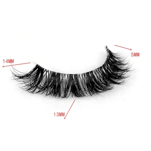 Miniatura 725 de Pooplunch - Pestañas postizas finas de visón sintético, estilo ojo de gato, naturales, cruzadas, tipo racimo, efecto 8D de volumen, tiras