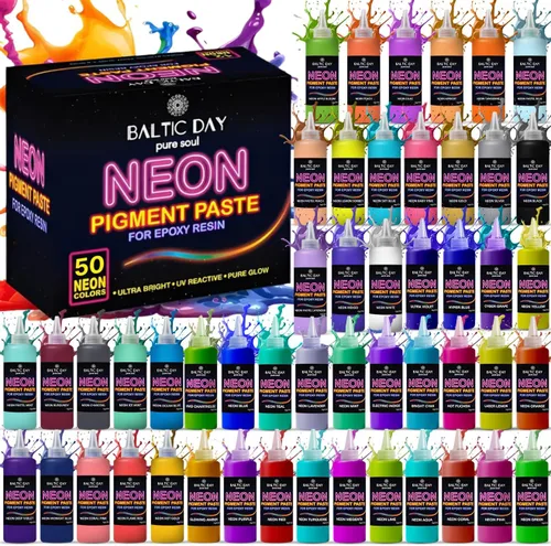 Miniatura 17 de BALTIC DAY Pasta de pigmento de neón para resina epoxi, 12 colores ultrabrillantes (0.55 onzas), tinte de pasta de polvo de mica, alto brillo, fácil