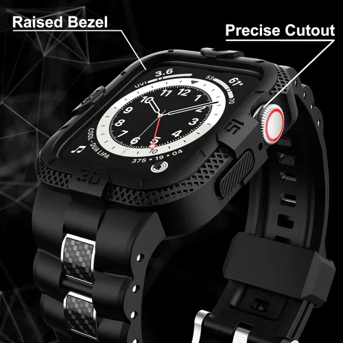 Miniatura 2 de Correas compatibles con Apple Watch Band 46mm 45mm 44mm 42mm, correa deportiva para hombres con funda protectora para Watch Series 11 10 9 8 7/ SE
