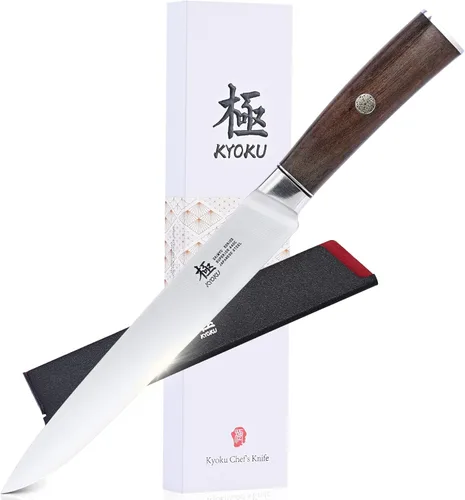 Miniatura 9 de KYOKU Cuchillo Nakiri de 7 Pulgadas - Serie Daimyo - Cuchillo de Verduras con Mango Ergonómico de Palisandro, y Pin de Mosaico - Cuchillo de Cocina