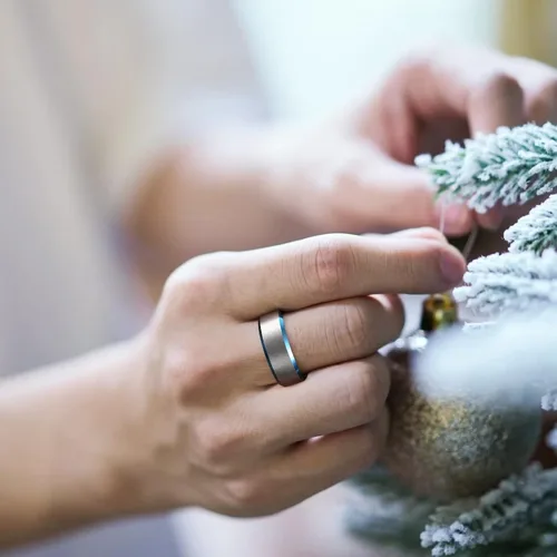 Miniatura 5 de King Will - Anillo de compromiso de boda, carburo de tungsteno, con acabado mate y acabado pulido, unisex, color plateado, negro, azul, oro rosa