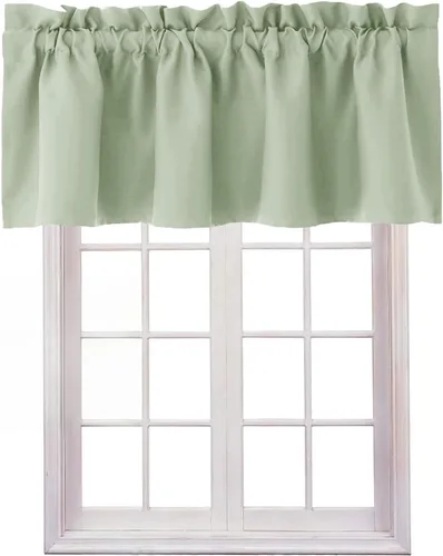 Miniatura 21 de Hiasan - Cortinas de cenefa negras con bolsillo para barra, cortinas opacas para ventanas de cocina, 52 x 18 pulgadas de largo, 1 panel Negro
