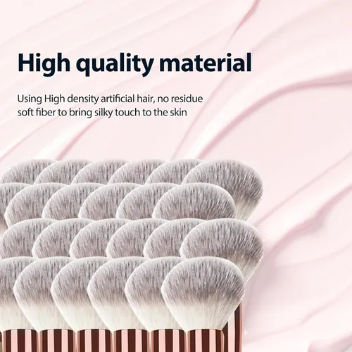 Miniatura 4 de 2 brochas de maquillaje de doble punta para contornear mezcla y bronceado, cepillo de base en ángulo y cepillo corrector Premium Luxe Hair para una