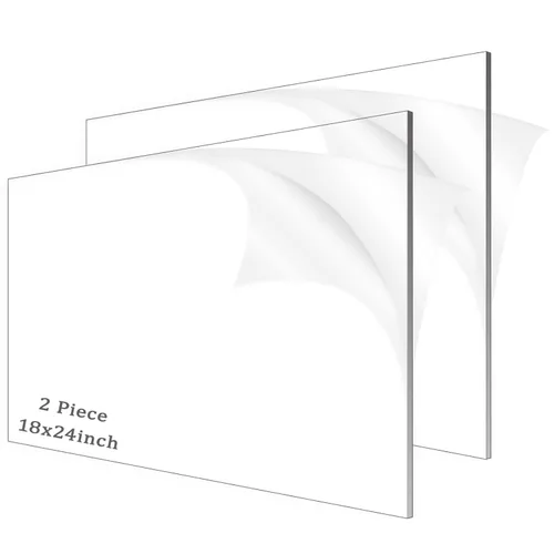 Miniatura 29 de 2 piezas de hojas de acrílico de 1/8" de espesor (3mm) de plexiglás transparente fundido de 12” x 16” con papel protector para letreros, proyectos