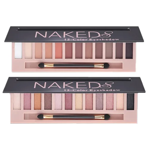 Miniatura 7 de Paleta de Sombras de Ojos de 12 Colores Maquillaje Colores Nude Naturales Nude Mate Shimmer Brillo Glitter Pigmento Conjunto de Paletas de Sombra