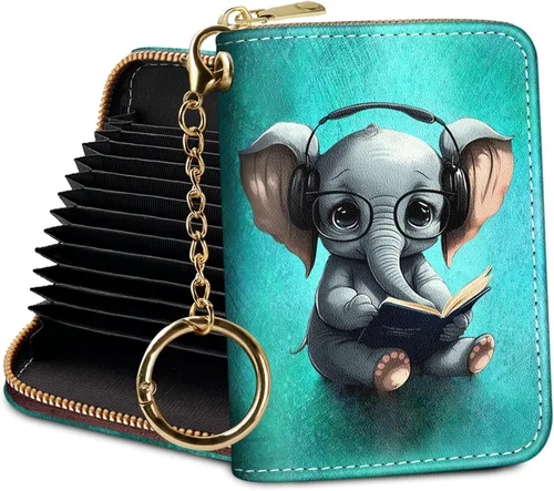 Miniatura 13 de Tarjetero Cartera RFID para Tarjetas de Crédito, Cartera Pequeña para Tarjetas para Mujeres con Llavero con Cremallera, Carteras para Tarjetas