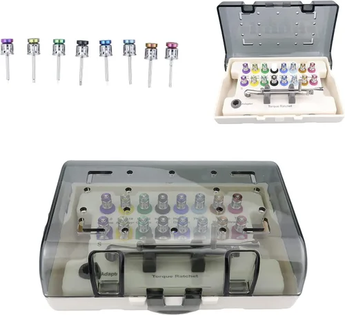Miniatura 4 de BoNew Juego de herramientas de reparación universal Den~tal para implantes, destornilladores, kit de prótesis colorido, juego de llaves