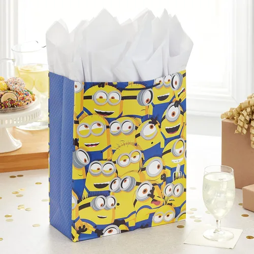 Miniatura 2 de Hallmark Bolsa de regalo extra grande de 15 pulgadas con papel de seda (miniones) para niños, cumpleaños, Navidad