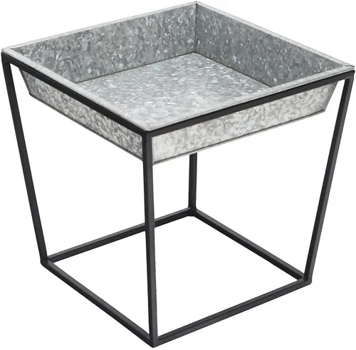 Miniatura 10 de Achla Designs Soporte para plantas Arne, 14" de alto con bandeja de cobre