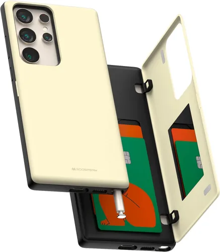 Miniatura 93 de GOOSPERY Funda tipo cartera para Samsung Galaxy S22 Ultra, [tarjetero] parachoques magnético de puerta con cierre automático, cubierta protectora