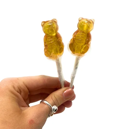 Miniatura 5 de Lollipop - Paletas de osos duros con sabor a miel, envueltas individualmente, decoración de lechones para duchas, paquete de 12