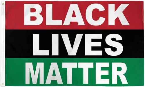 Bandera Panafricana Black Lives Matter de 3 x 5 pies de poliéster, color África, rojo, negro, bandera verde con BLM Pride Black Lives Matter